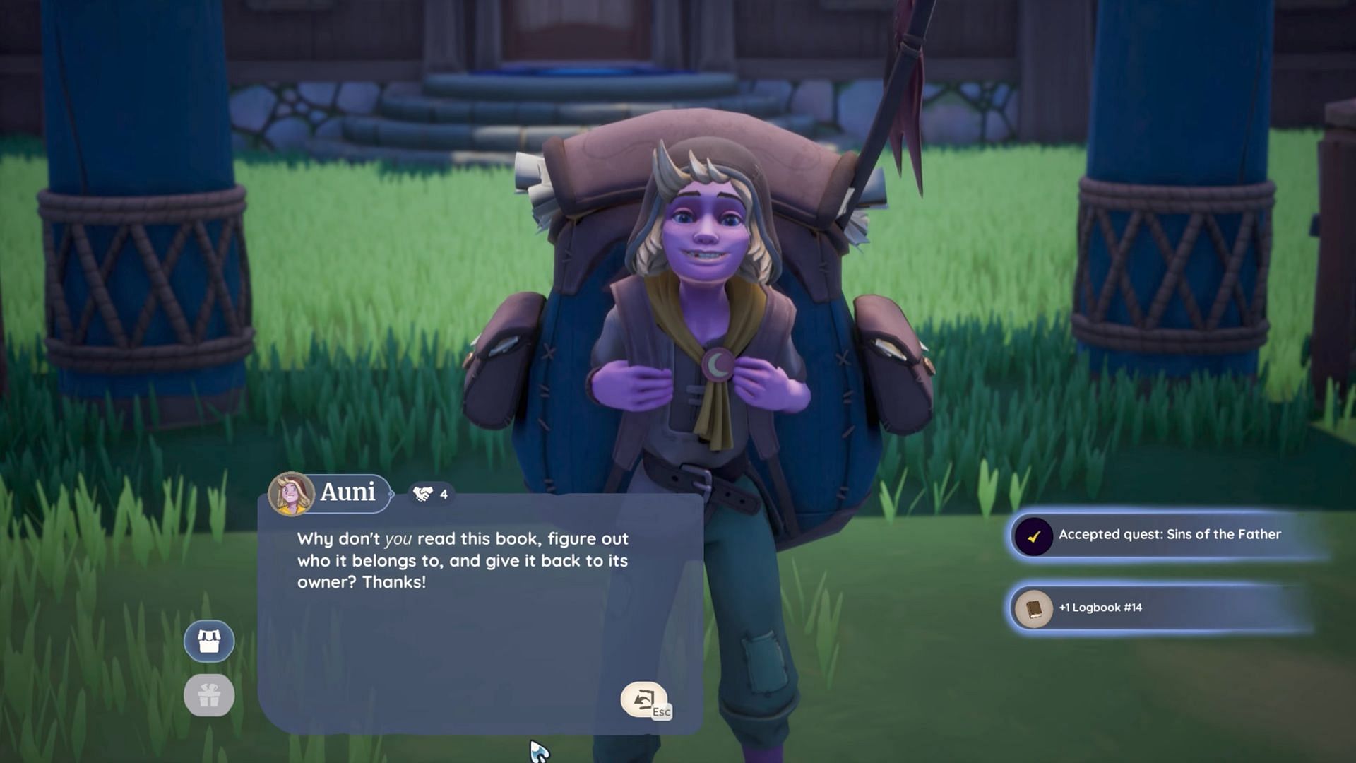 Auni finds a mysterious book and brings it to you (Image via Singularity 6)
